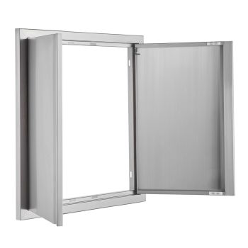VEVOR BBQ Access Door, 610x610 mm Double Outdoor Kitchen Door, Stainless Steel Flush Mount Door, Wall Vertical Door with Recessed Handles , for BBQ Island, Grilling Station, Outside Cabinet