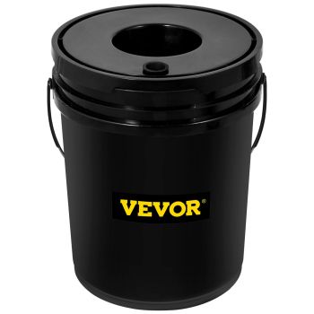 VEVOR DWC Hydroponic System, 5 Gallon 5 Buckets, Deep Water Culture Growing Bucket, Hydroponics Grow Kit with Pump, Air Stone and Connected Reservoir, for Indoor/Outdoor Leafy Vegetables