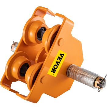 VEVOR Manual Trolley, 11000LBS/5 Ton Load Capacity Beam Trolley, 4.5-8 inch Adjustable Width Push Beam, Track Roller Trolley Powder Coating with Dual Wheels Garage Hoist for Straight Curved I Beam