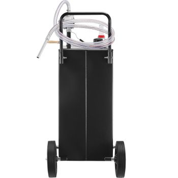 VEVOR Fuel Caddy Fuel Storage Tank 114L Volume 4 Wheels with Manuel Pump Black