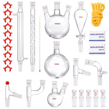 VEVOR Lab Glassware Distillation Kit 1000ml 3.3 Boro 29 pcs Glassware Equipment