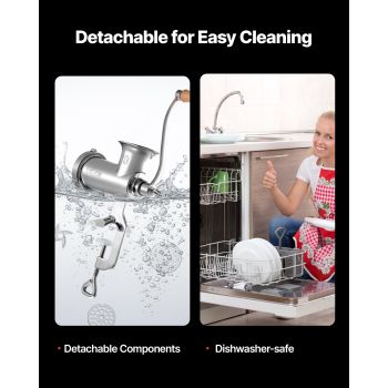 VEVOR Heavy Duty Meat Grinder Manual Sausage Filler Stainless Steel with Clamp