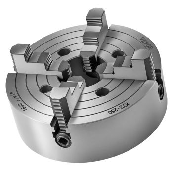 VEVOR 4-Jaw Lathe Chuck, 10 in (250 mm), Lathe Chuck, 0.6-9.84 in (15-250 mm) Clamping Range with T-key Fixing Screws Reversible Jaws, HT300 Cast Iron Material, Internal External for Wood Metal Lathe