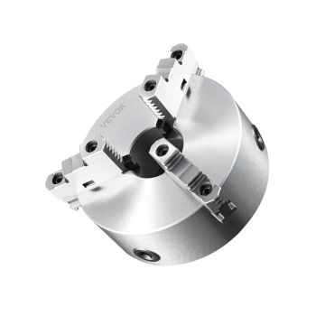 VEVOR 3-Jaw Lathe Chuck, 200 mm, Self-Centering Lathe Chuck, 4-200 mm Clamping Range with T-key Fixing Screws Hexagon Wrench, for Lathe 3D Printer Machining Center Milling Drilling Machine