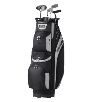 VEVOR Golf Cart Bag with 14 Way Organizer Divider Top, 13 Pockets Premium Cart Bag, Durable 600D Polyester Fabric Golf Bags with Handles & Dust Cover & Detachable Straps for Men & Women, Black Color-Block