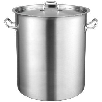 VEVOR Stainless Steel Stockpot, 42 Quart Large Cooking Pots, Multipurpose Cookware Sauce Pot with Lid & Handle, Heavy Duty Commercial Grade Stock Pot, Sanding Treatment, for Large Groups Events Silver