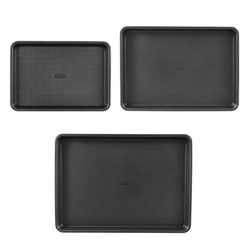 VEVOR Baking Pan Set 3-Piece Nonstick Carbon Steel Set with Silicone Handles