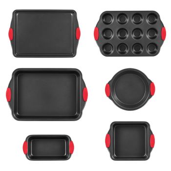 VEVOR Baking Pan Set 6-Piece Nonstick Carbon Steel Set with Silicone Handles