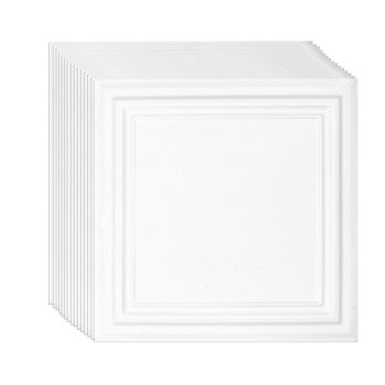 VEVOR Ceiling Tiles, 16-Pack 20 x 20 in, Drop Ceiling Tiles Premium Polystyrene Sheet, Easy Installation/ Cutting Plastic Glue-up Ceiling Tile, Basement Ceiling Covering for Home/Office Decoration