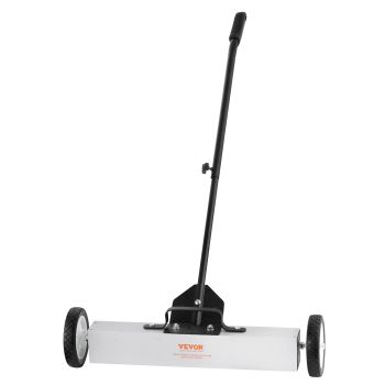 VEVOR 22.6 kg Rolling Magnetic Sweeper with Wheels, Push-Type Magnetic Pick Up Sweeper, Large Magnet Pickup Lawn Sweeper with Telescoping Handle, Easy Cleanup of Workshop Garage Yard