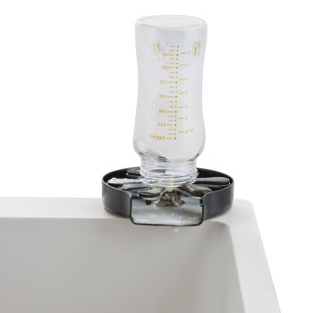 VEVOR Glass Rinser, 10 Powerful Spraying Jets Rotating Cup Rinser for Sink, 304 Stainless Steel Faucet Cup Washer & Silicone Nonslip Pad for Baby Bottle, Glass Cup, Wine Glass (Matte Black Base)