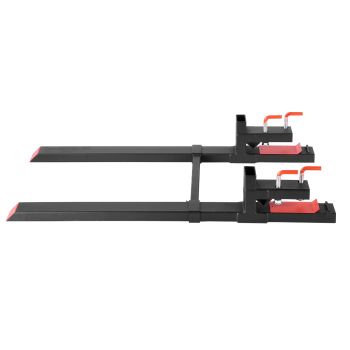 VEVOR Pallet Forks, 1814 kg Clamp on Pallet Forks, 149 cm Total Length Heavy-Duty Tractor Fork with Adjustable Stabilizer Bar for Tractor Attachments, Loader Bucket, and Skid Steer, Black