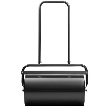 VEVOR Lawn Roller, 13 Gallon 24Inch Sand/Water Filled Yard Roller, Steel Sod Roller with Easy-turn Plug and U-Shaped Ergonomic Handle for Convenient Push and Pull, for Lawn, Garden, Farm, Park, Black