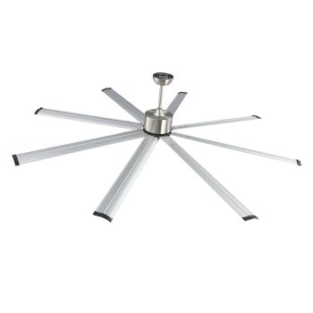 VEVOR 213 cm Ceiling Fan No Light, 6-Speed Remote Control, Aluminum 8-Blade, Reversible DC Motor, Modern Low Profile Flush Mount Fan for Bedroom, Living Room, Patio, Indoor/Outdoor, Brushed Nickel