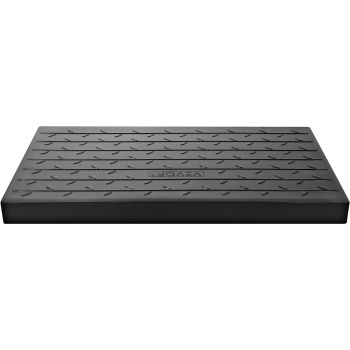 VEVOR Rubber Threshold Ramp, 4" Rise Threshold Ramp Doorway, 3 Channels Cord Cover Rubber Solid Threshold Ramp, Rubber Angled Entry Rated 2200 Lbs Load Capacity for Wheelchair and Scooter