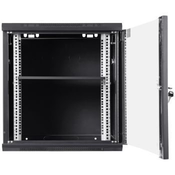 VEVOR Wall Mount Network Server Cabinet, 393.7 mm Deep, Server Rack Cabinet Enclosure, 90.72 kg Max. Ground-mounted Load Capacity, with Locking Glass Door Side Panels, for IT Equipment, A/V Devices