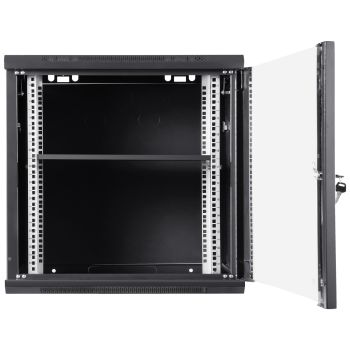 VEVOR 9U Wall Mount Network Server Cabinet, 39.37 cm Deep, Server Rack Cabinet Enclosure, 90.7 kg Max. Ground-mounted Load Capacity, with Locking Glass Door Side Panels, for IT Equipment, A/V Devices