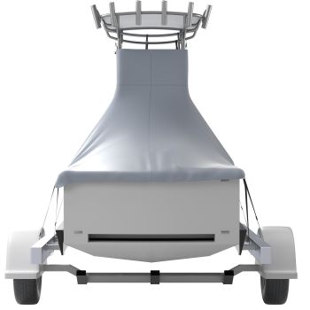 VEVOR T-Top Boat Cover, Fit for 20\'-22\' Boat, Heavy Duty 600D Marine Grade Oxford Hard Top Cover, UV Resistant Waterproof Center Console Boat Cover with 2 Support Poles and 7 Wind-Proof Straps, Gray