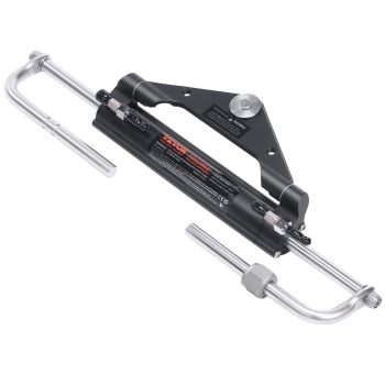 VEVOR Hydraulic Outboard Steering Kit, 150HP, Marine Boat Hydraulic Steering System, with Helm Pump Two-Way Lock Cylinder and 24 Feet Hydraulic Steering Hose, for Single Station Single-Engine Boats