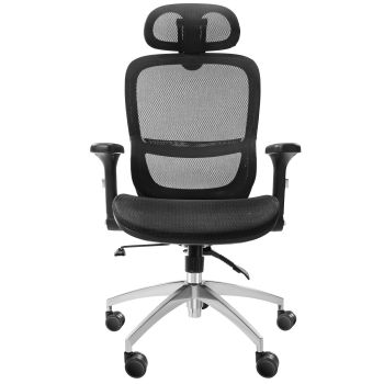 VEVOR Mesh Office Chair, Adjustable High Back Desk Chair with Mesh Seat, Angle and Height Adjustable Home Office Chair with Lumbar and Head Support, Swivel Computer Task Chair