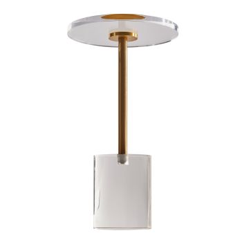 VEVOR Clear Acrylic End Table, Acrylic Side Table with a Solid Base, 11.9 x 11.9 inch Round Tabletop, 21.4 inch High, for Coffee, Drink, Food, Snack used in Living Room, Bedroom, and Study