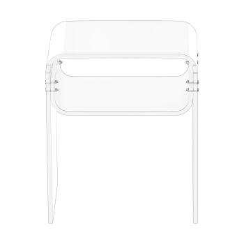 VEVOR Acrylic Side Table, 2 Tiers Clear Bedside Table with Storage Shelf, Modern Rectangle Acrylic End Desk, Transparent Thick Nightstand for Bedroom, Living Room, Study, 30 x 40 x 50 cm (Clear)