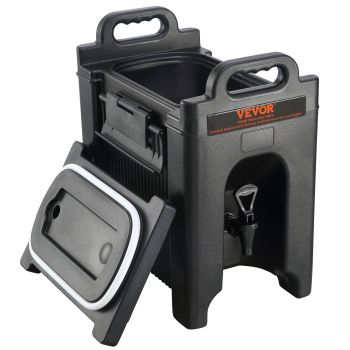 VEVOR Insulated Beverage Dispenser, 9.5 L, Food-grade LDPE Hot and Cold Beverage Server, Thermal Drink Dispenser Cooler with 23 mm PU Layer Two-Stage Faucet Handle, for Restaurant Drink Shop