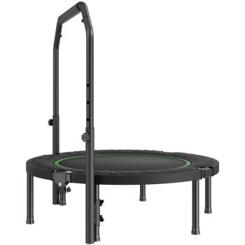 VEVOR Foldable Mini Trampoline, 40 Inch Fitness Rebounder, Max Load 330lbs Exercise Trampoline, Stable & Quiet Trampoline with 4 Level Height Adjustable Foam Handle, for Adults Indoor/Garden Workout