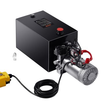 VEVOR Hydraulic Pump 15 Quart Double Acting Dump Trailer Pump Power Unit DC 12V