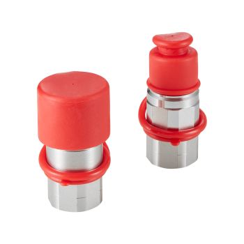 VEVOR 1/2" Flat Face Hydraulic Couplers 1/2" NPT Skid Steer Couplers 2 Dust Caps