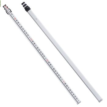 VEVOR Measuring Rod 16-Feet/10ths 4 Sections Telescopic Grade Rod 1/10ft w/ Bag