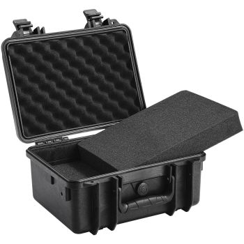 VEVOR Hard Pistol Cases with Pre-cut PU Foam, Waterproof & Dustproof Hard Gun Case for 2 Pistol, 14.1×11.5×7.6 in Lockable Pistol Case, Black