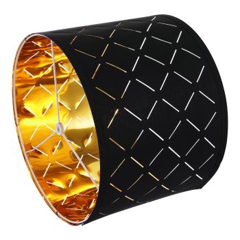 VEVOR Drum Lamp Shade 2 Set, 33 cm Top x 33 cm Bottom x 25 cm High, Medium Drum Lampshade with Harp, Replacement Lamp Shade for Table Lamps Floor Lamps Pendant Lights, Black Diamond Hollow Design