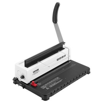 VEVOR Coil Spiral Binding Machine, Manual Book Maker 34-Holes Binding 120 Sheets, Punch Binder with Adjustable Side Margin, for Letter Size, A4, A5
