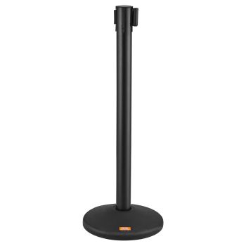 VEVOR Crowd Control Stanchions, 6-Pack Crowd Control Barriers with 3PCS 6.5FT Black Retractable Belts, Plastic Stanchion Queue Post, Belt Barriers Line Divider Stanchion Set for Airport, Exhibition