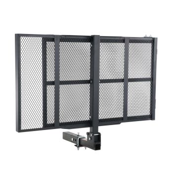 VEVOR Hitch Mount Wheelchair Carrier 45.3" x 25.6", 500LBS Mobility Scooter Carrier with Folding Ramp, Iron Trailer Hitch Rack Basket with Stabilizer, Straps, Fit 2" Hitch Receiver for SUV Van Car