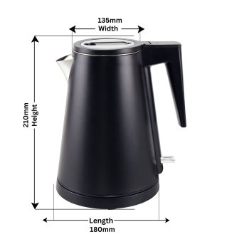 0.8L Stainless Steel Kettle - Black
(Double Layer)