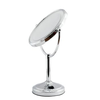 5X & 1X LED Tabletop Magnifying Mirror - Chrome