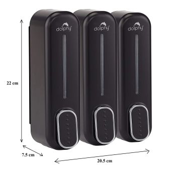 Manual Soap Dispenser 300ml (Pack of 3) - Black