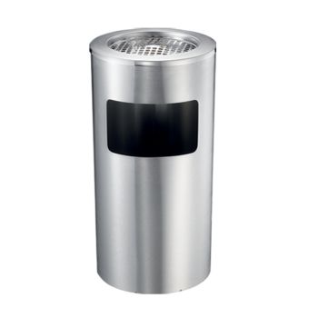 Stainless Steel Lobby Bin With Ashtray 10L