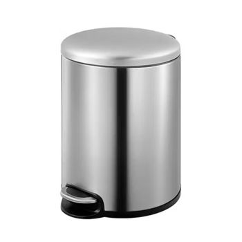 Round Soft Closing Stainless Steel  PEDAL Bin -5L