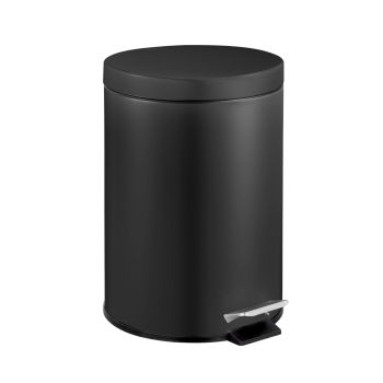 5L Round Stainless Steel Pedal Bin - Black