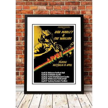 Bob Marley 'Australian Tour' Poster 1979 - Framed A3