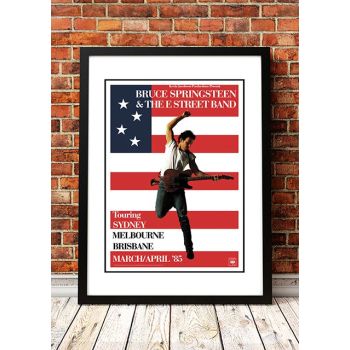 Bruce Springsteen 'Born in the USA' Australian Tour Poster 1985 - Framed A2