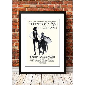 Fleetwood Mac / Santana 'Sydney Showground' Poster 1977 - Framed A1