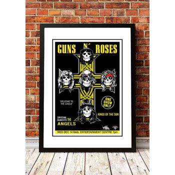 Guns N' Roses 'Melbourne Entertainment Centre' Melbourne, Australian Tour Poster 1988 - Framed A2