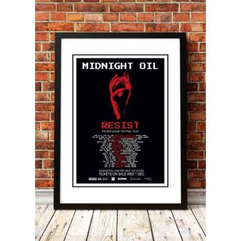 Midnight Oil 'Resist' Tour Poster 2022 - Framed A2