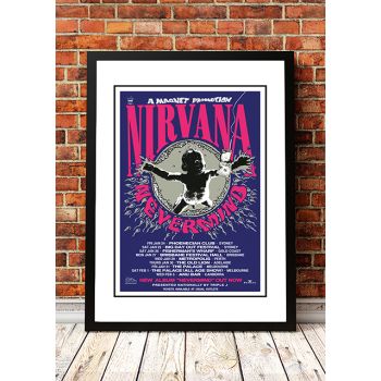 Nirvana 'Nevermind' Australian Tour Poster 1992- Framed A4