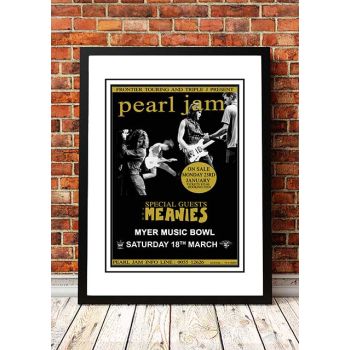 Pearl Jam 'Myer Music Bowl' Melbourne, Australian Tour Poster 1995 - Framed A2
