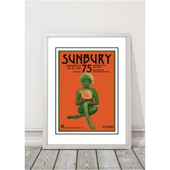 Sunbury 'Music Festival' Poster 1975 - Framed White A3